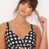 Figleaves Tailor Underwired Non Pad Wrap Plunge Bikini Top| Spotted