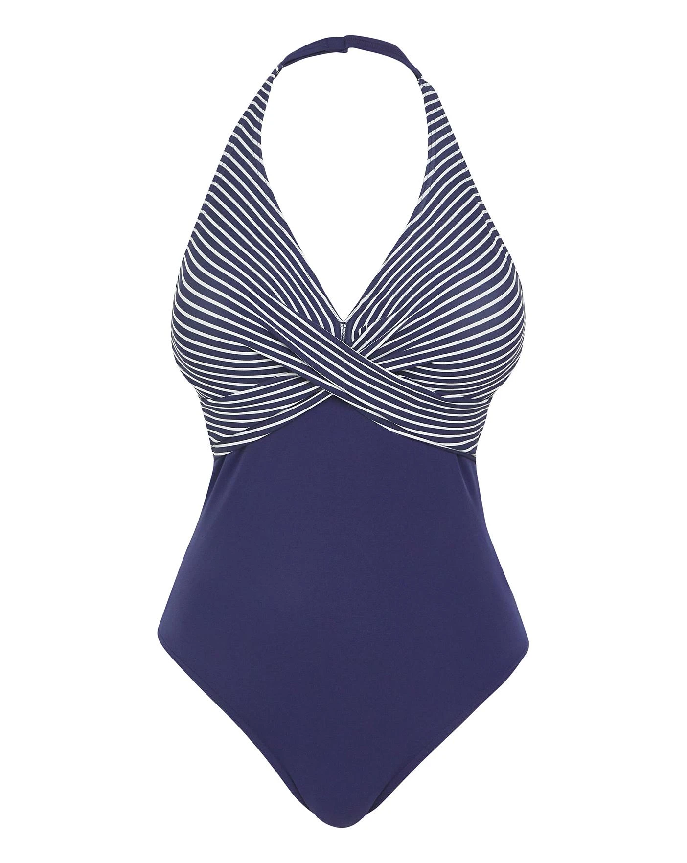Figleaves Tailor Swimsuit Regular Length| Navy Stripe 2 Figleaves Tailor Swimsuit Regular Length| Navy Stripe - Image 2
