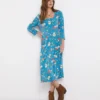 Julipa Square Neck Dress| Blue Floral