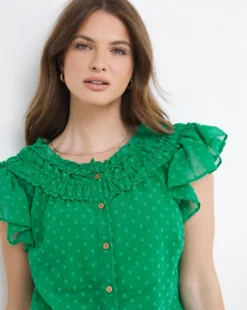Julipa Button Through Blouse| Green -Cheap Wovinity Store x07wg794728w