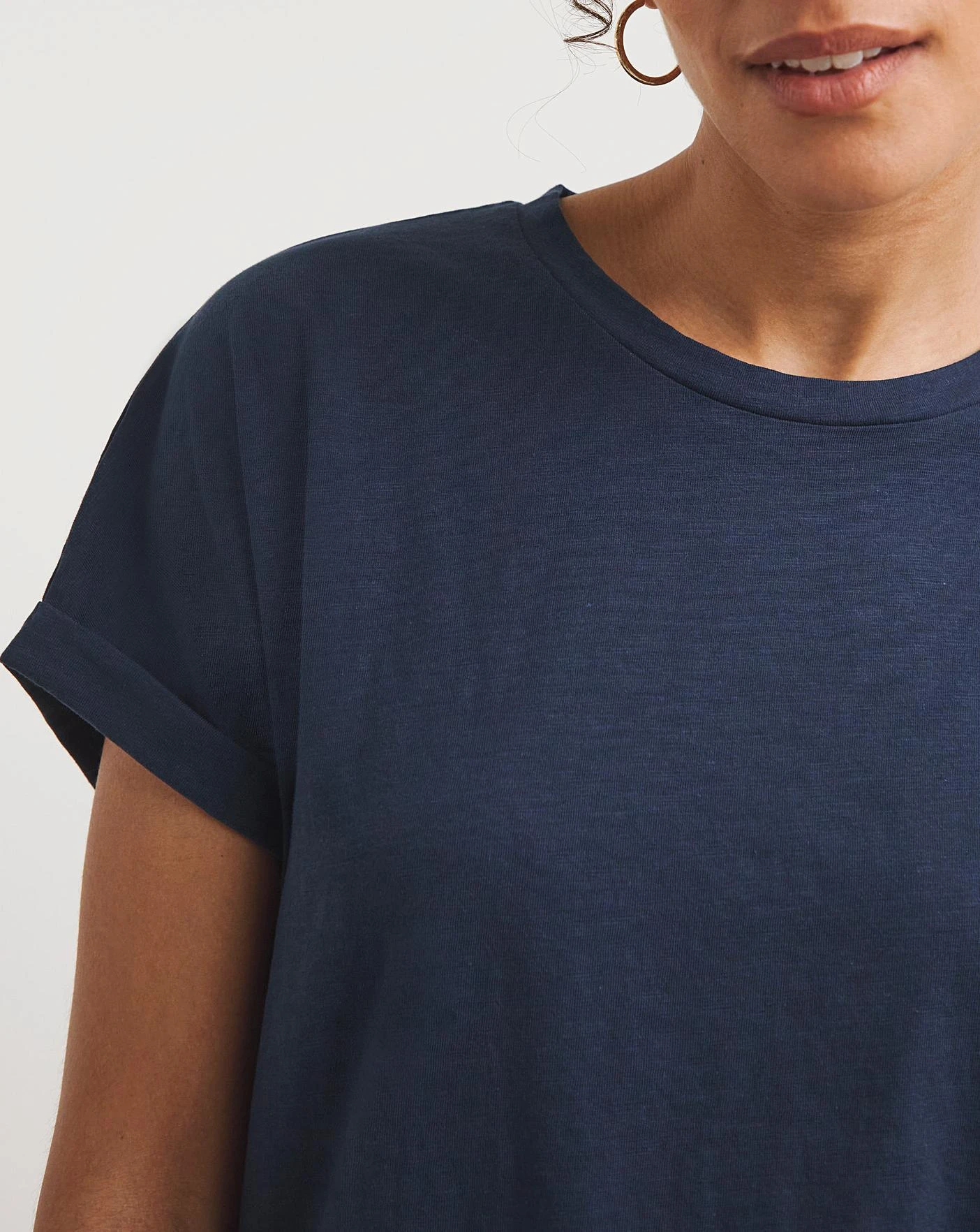 Navy Short Sleeve Cotton Slub Tunic| Navy 4 Navy Short Sleeve Cotton Slub Tunic| Navy - Image 4