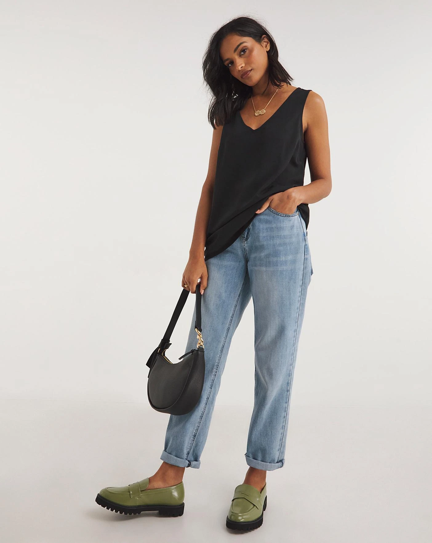 Black V Neck Woven Vest| Black 1 Black V Neck Woven Vest| Black