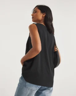 Black V Neck Woven Vest| Black 6 Black V Neck Woven Vest| Black -Cheap Wovinity Store y01bm929757w