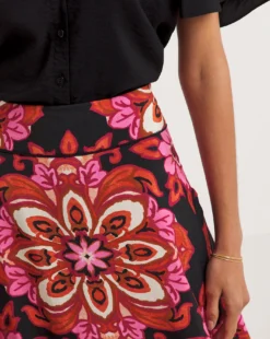 Ro&Zo Moroccan Rose Print Maxi Skirt| Black 6 Ro&Zo Moroccan Rose Print Maxi Skirt| Black -Cheap Wovinity Store y01cz104741w