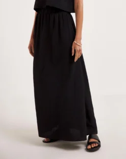 Ro&Zo Linen Blend Skirt| Black 6 Ro&Zo Linen Blend Skirt| Black -Cheap Wovinity Store y01cz129740w