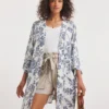 Blue Print Crinkle Kimono| Blue Print
