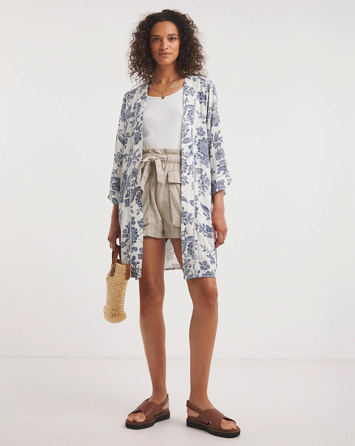 Blue Print Crinkle Kimono| Blue Print 3 Blue Print Crinkle Kimono| Blue Print - Image 3