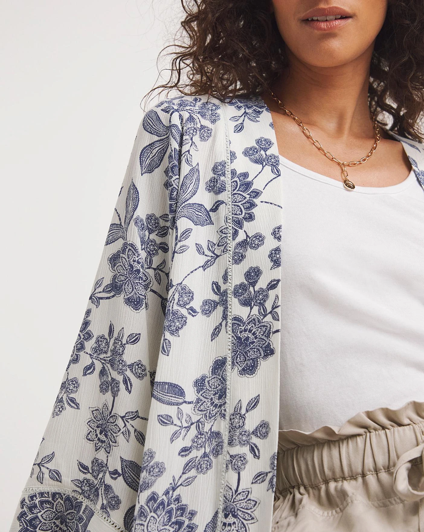 Blue Print Crinkle Kimono| Blue Print 2 Blue Print Crinkle Kimono| Blue Print - Image 2