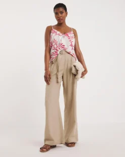 Tropical Print Strappy Cami| Tropical Print -Cheap Wovinity Store y01gp470750w