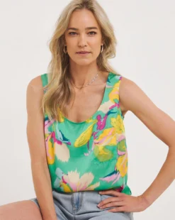 Multi Print Satin Vest| Multi