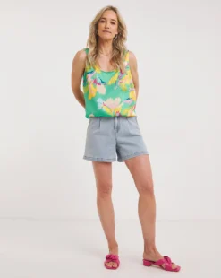 Multi Print Satin Vest| Multi -Cheap Wovinity Store y01gp603706w