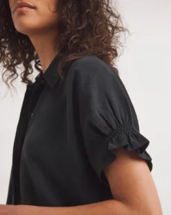 Jade Green Linen Relaxed Grown On Sleeve Shirt -Cheap Wovinity Store y01gp964740w