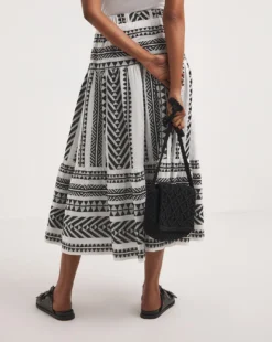 Mono Print Tiered Aztec Full Maxi Skirt| Mono Print -Cheap Wovinity Store y01gz577728w