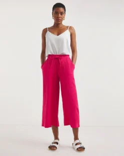 Watermelon Pink Soft Cotton Culottes| Watermelon -Cheap Wovinity Store y01gz624719w