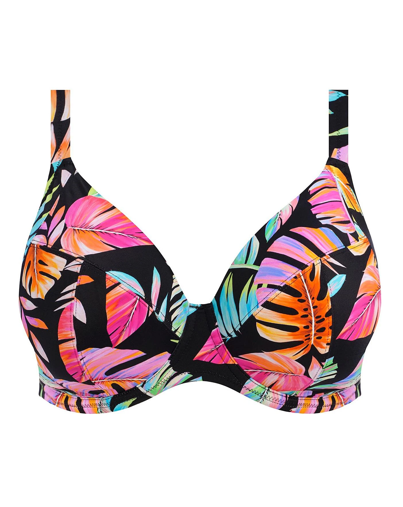 Elomi Tropical Falls Plunge Wired Bikini Top| Black 3 Elomi Tropical Falls Plunge Wired Bikini Top| Black - Image 3