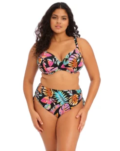 Elomi Tropical Falls Plunge Wired Bikini Top| Black