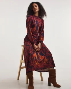 Joe Browns Giraffe Print Jersey Maxi Dress| Orange Multi