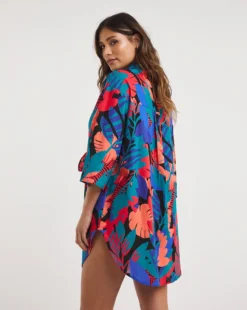 Cotton Beach Shirt| Tropical Print -Cheap Wovinity Store y01it926748w