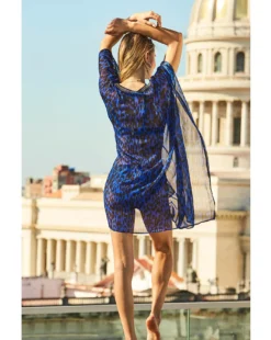 Sosandar Cobalt Blue Leopard Print Kaftan With Luxe Embellishment Detail| Cobalt Blue 6 Sosandar Cobalt Blue Leopard Print Kaftan With Luxe Embellishment Detail| Cobalt Blue -Cheap Wovinity Store y01lo063503s