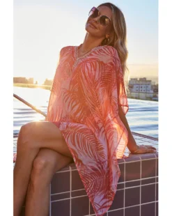 Sosandar Coral Palm Print Kaftan With Luxe Embellishment Detail| Coral 5 Sosandar Coral Palm Print Kaftan With Luxe Embellishment Detail| Coral -Cheap Wovinity Store y01lo105501s