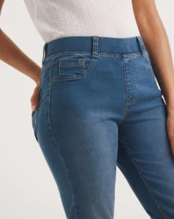 Bella Mid Blue Pull On Slim Leg Jeggings| Mid Blue -Cheap Wovinity Store y01nb664737w