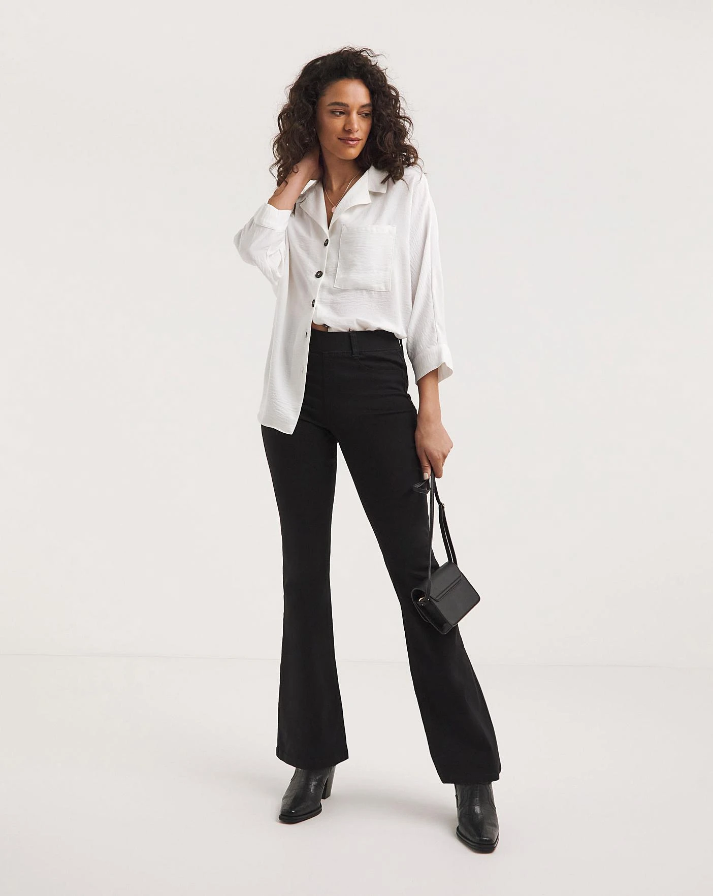 Erin Black Pull On Bootcut Jeggings| Black 1 Erin Black Pull On Bootcut Jeggings| Black