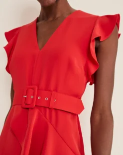 Phase Eight Pheobe Frill Belted Dress| Red 10 Phase Eight Pheobe Frill Belted Dress| Red -Cheap Wovinity Store y01nl294503c