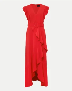 Phase Eight Pheobe Frill Belted Dress| Red 11 Phase Eight Pheobe Frill Belted Dress| Red -Cheap Wovinity Store y01nl294504c