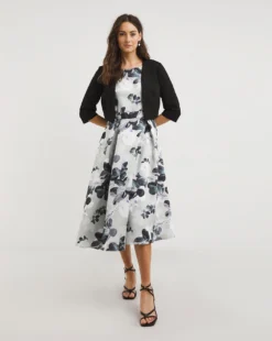 Joanna Hope Prom Dress And Shrug Jacket| Mono Print