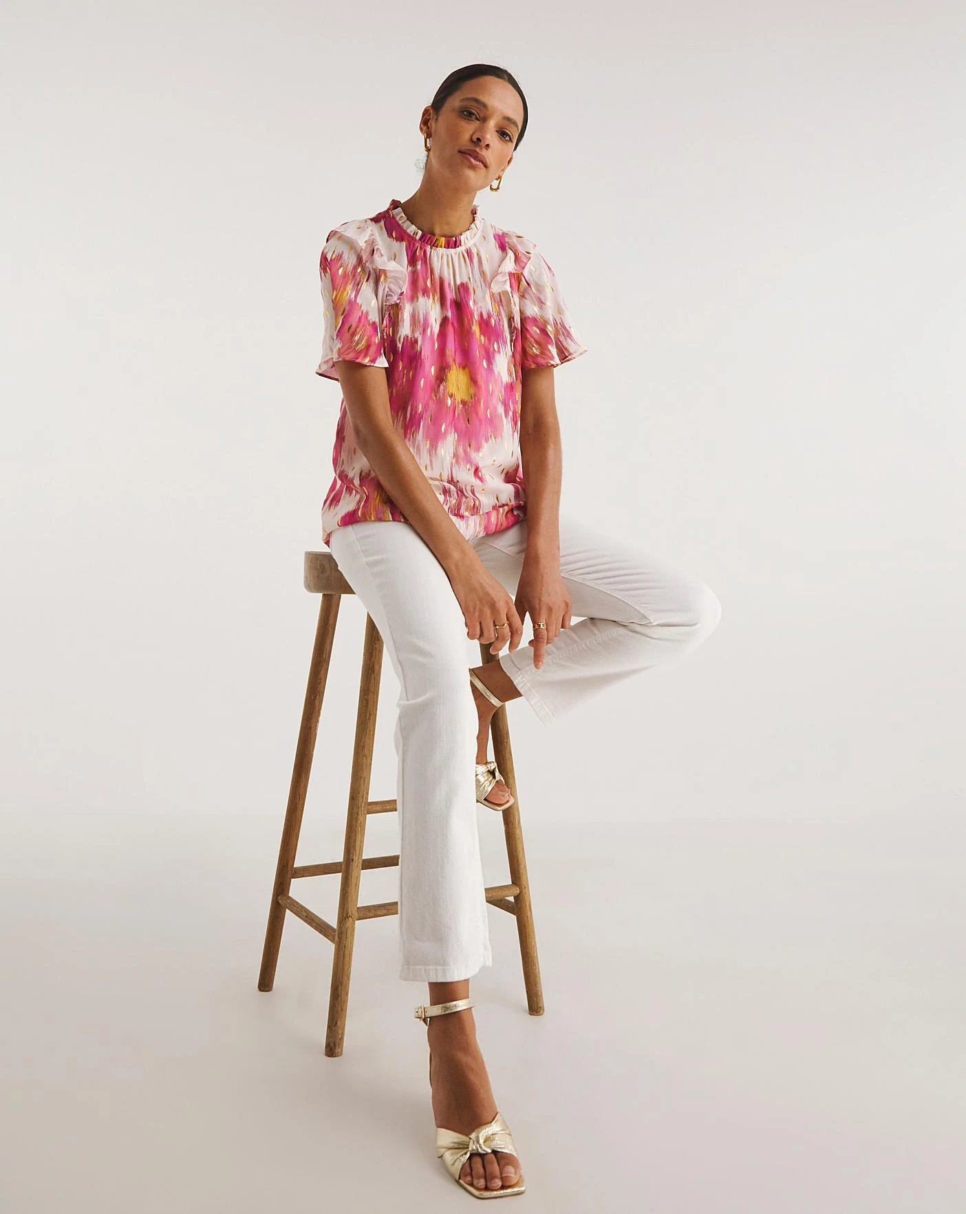 Joanna Hope Foil Print Blouse| Multi Print 1 Joanna Hope Foil Print Blouse| Multi Print