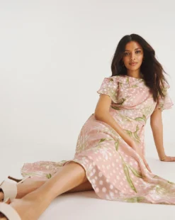 Joanna Hope Jacquard Frill Sleeve Printed Dress| Blush Print 6 Joanna Hope Jacquard Frill Sleeve Printed Dress| Blush Print -Cheap Wovinity Store y01ow727708w