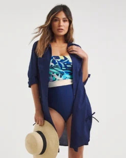 Cotton Beach Shirt| Navy