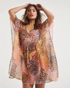 MAGISCULPT Embellished Kaftan| Animal Print