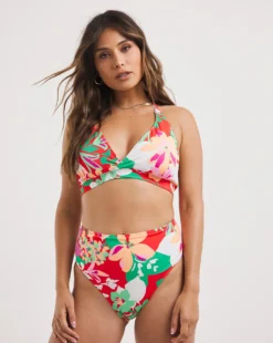 Value Halterneck Bikini Top| Floral Print -Cheap Wovinity Store y01pq740720w