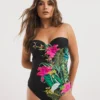 JD Williams Tropadelic Bandeau Swimsuit| Tropical Floral Print