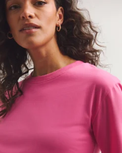 Basic Cotton Crew Neck Short Sleeve T-Shirt| Pink -Cheap Wovinity Store y01qb943731w