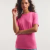 Basic Cotton Crew Neck Short Sleeve T-Shirt| Pink