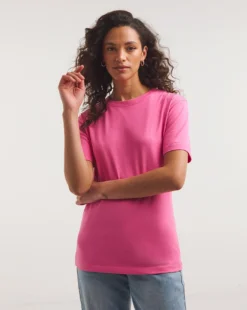 Basic Cotton Crew Neck Short Sleeve T-Shirt| Pink