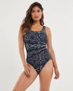 Sports Piping Swimsuit| Animal Print -Cheap Wovinity Store y01qs391738w