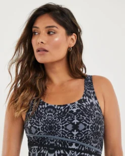 Sports Piping Swimsuit| Animal Print -Cheap Wovinity Store y01qs391739w