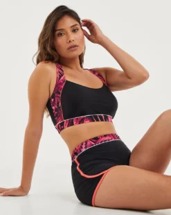 Sports Swim Crop Top| Tropical