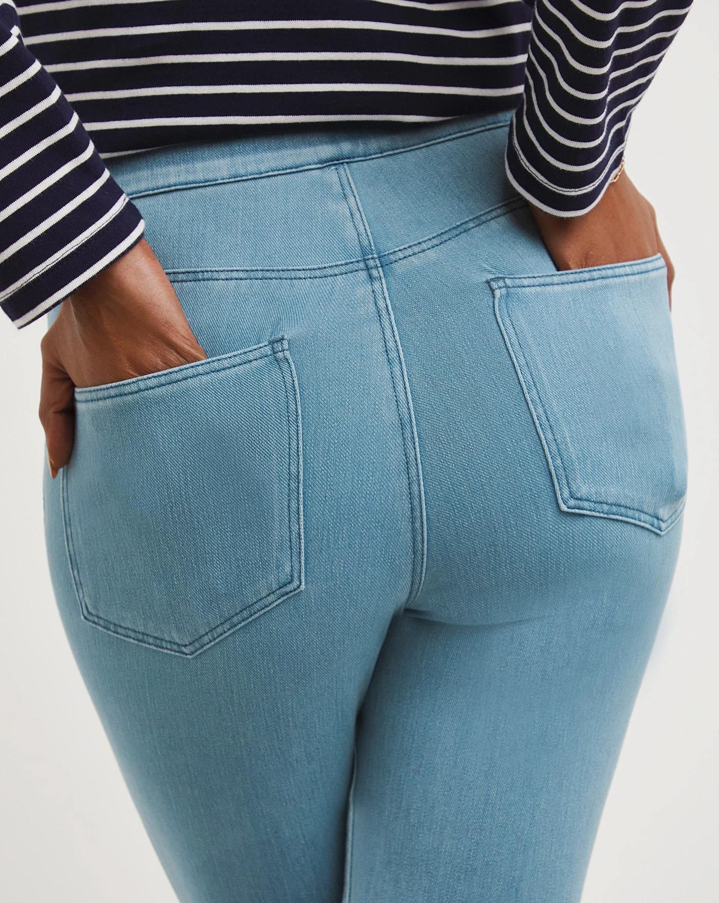 Light Blue Jersey Denim Leggings| Light Blue 4 Light Blue Jersey Denim Leggings| Light Blue - Image 4