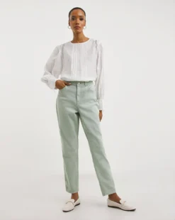 Duck Egg Blue Demi Mom Jeans| Duck Egg