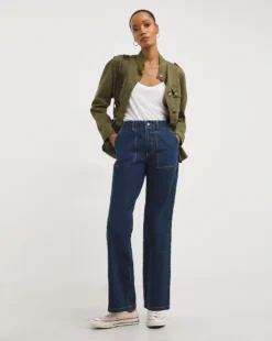 Indigo Straight Leg Cargo Jeans| Indigo