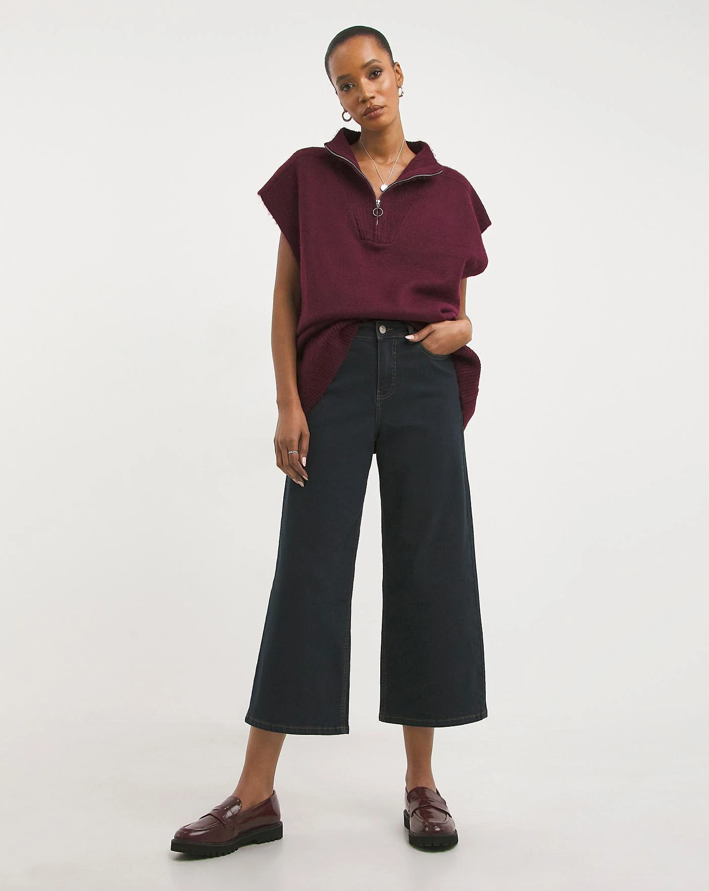 Indigo 24/7 Wide Crop Jeans| Indigo 1 Indigo 24/7 Wide Crop Jeans| Indigo