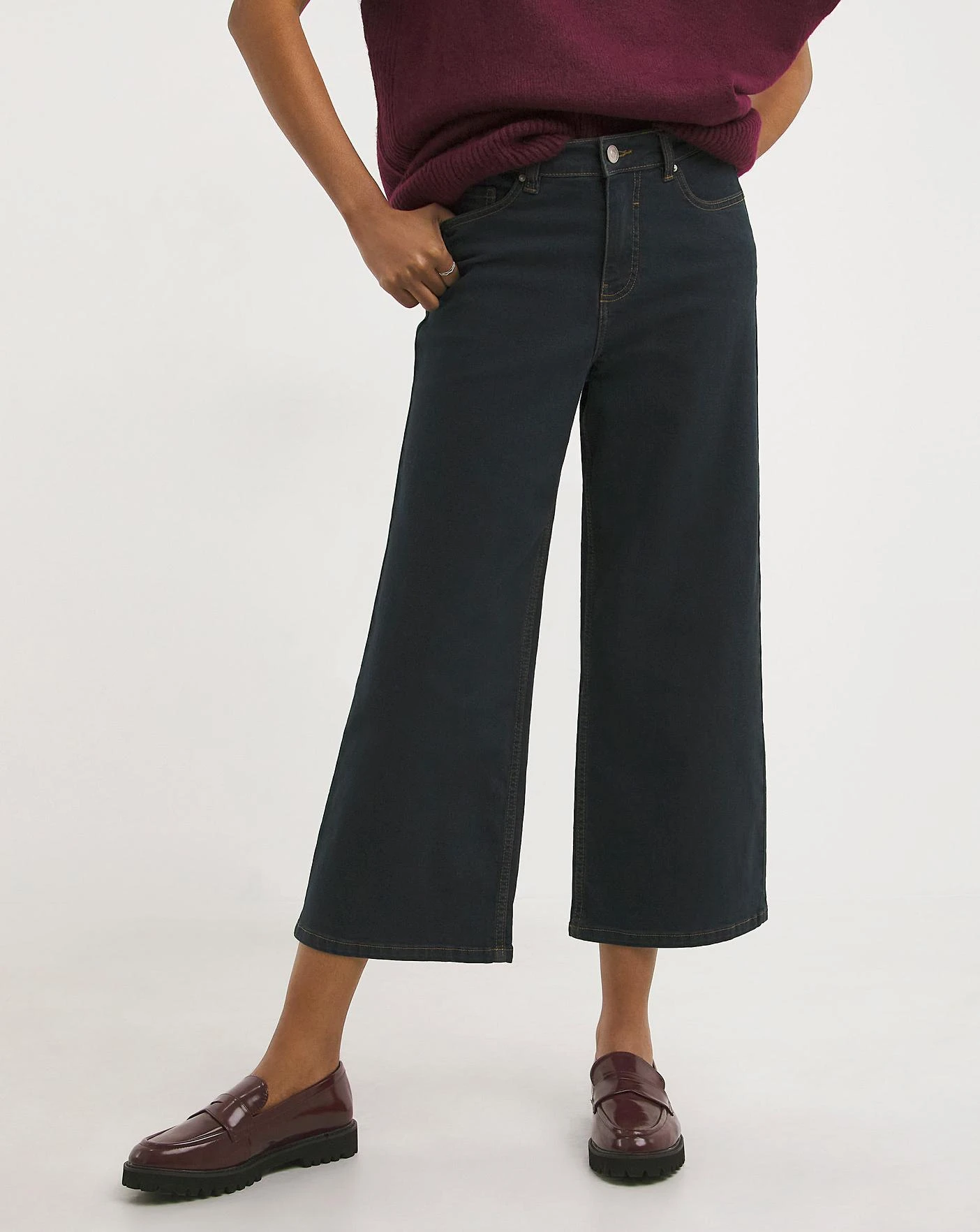 Indigo 24/7 Wide Crop Jeans| Indigo 2 Indigo 24/7 Wide Crop Jeans| Indigo - Image 2