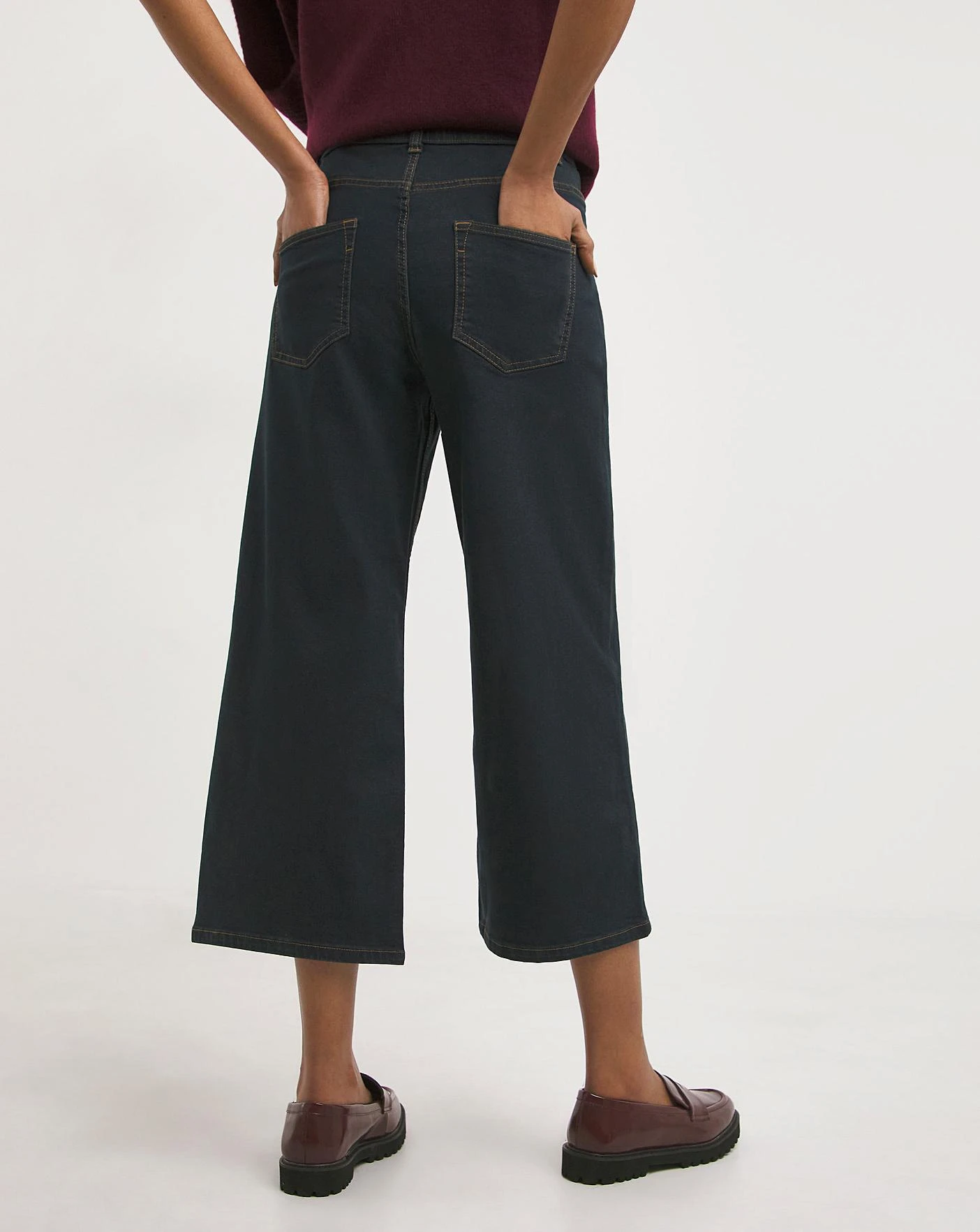 Indigo 24/7 Wide Crop Jeans| Indigo 4 Indigo 24/7 Wide Crop Jeans| Indigo - Image 4