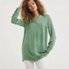 Pistachio Matte Satin Longline Pullover Shirt| Pistachio