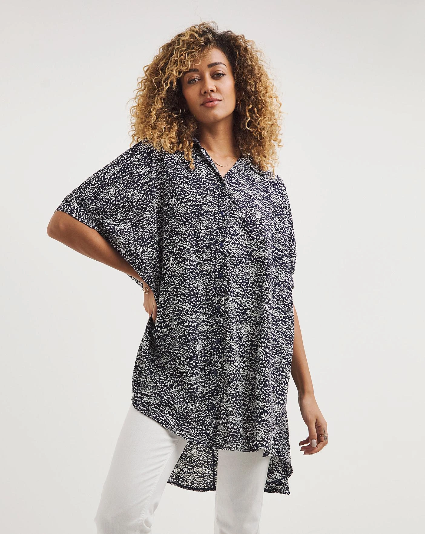 Disney Mono Print Oversized Blouse| Mono Print 1 Disney Mono Print Oversized Blouse| Mono Print