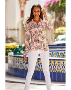 Sosandar Knot Front Shirt| Pink -Cheap Wovinity Store y01tv338504s